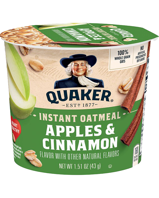 Quaker® Instant Oatmeal Cups - Apples & Cinnamon package 