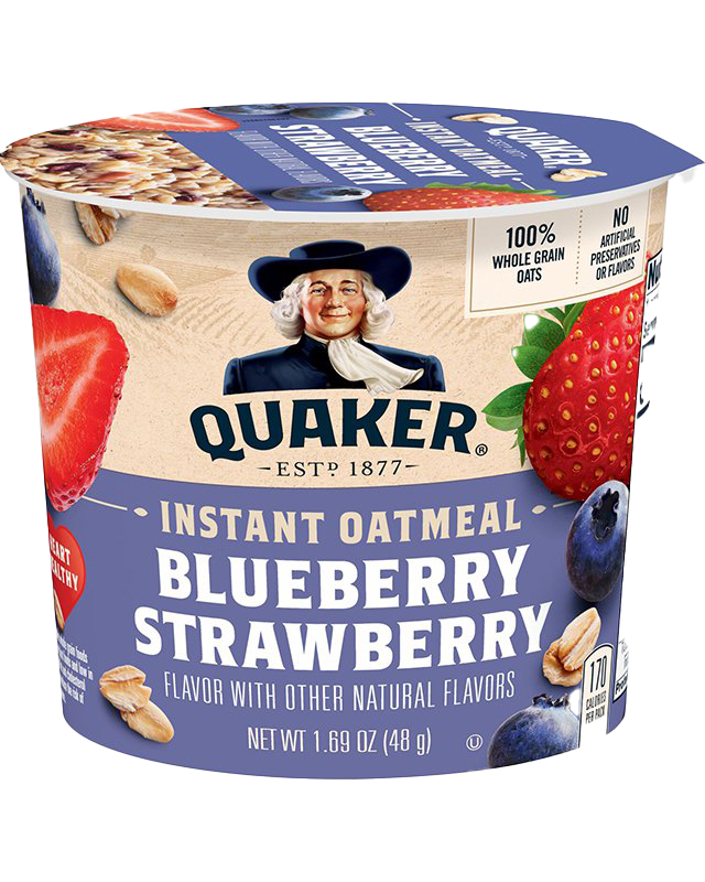 Quaker® Instant Oatmeal Cups - Blueberry Strawberry package