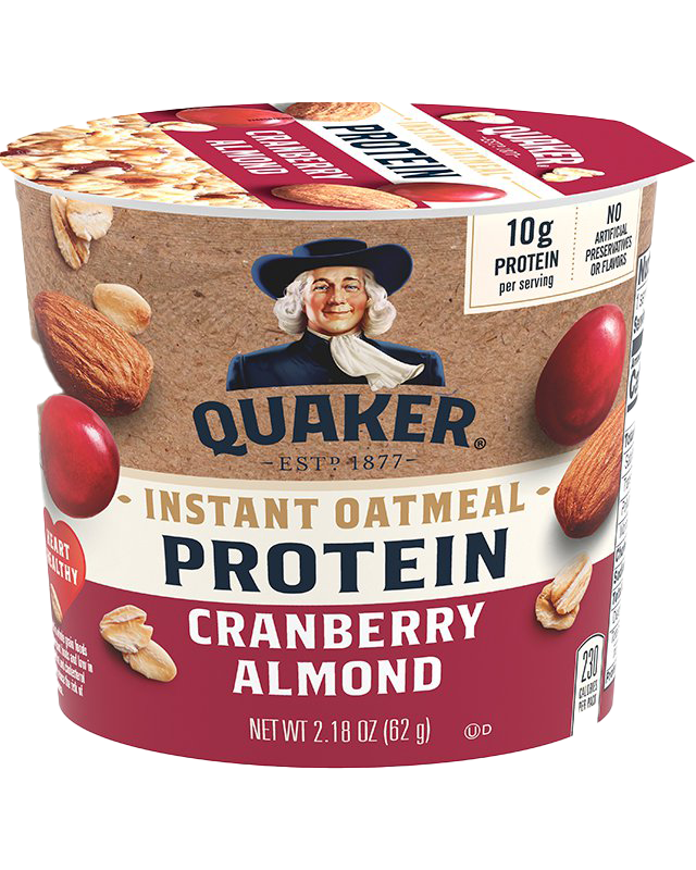Quaker® Protein Instant Oatmeal Cup - Cranberry Almond package