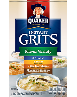 Quaker® Instant Grits - Flavor Variety Pack package (pack view)
