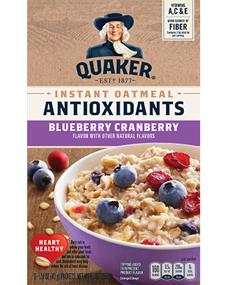 Quaker® Instant Oatmeal with Antioxidants - Blueberry Cranberry package