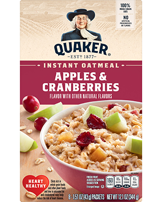 Quaker® Instant Oatmeal - Apples & Cranberries package