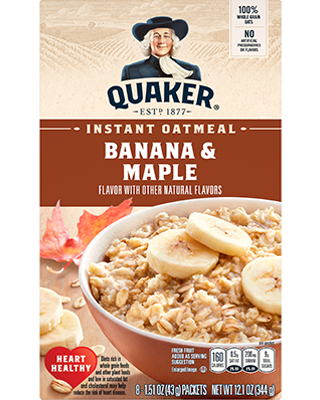 Quaker® Instant Oatmeal - Banana & Maple package