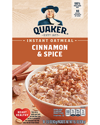 Quaker® Instant Oatmeal - Cinnamon & Spice package