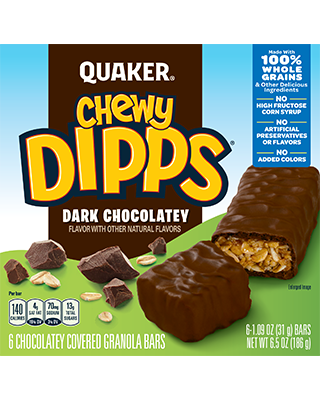 Quaker® Chewy Dipps Granola Bars - Dark Chocolatey package