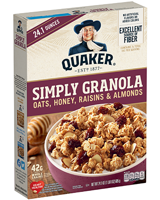Quaker® Simply Granola - Oats, Honey, Raisins & Almonds  package