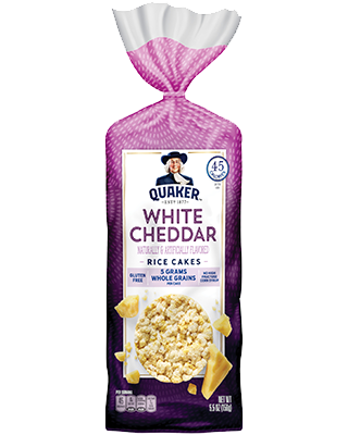 Quaker® Rice Cakes - White Cheddar package
