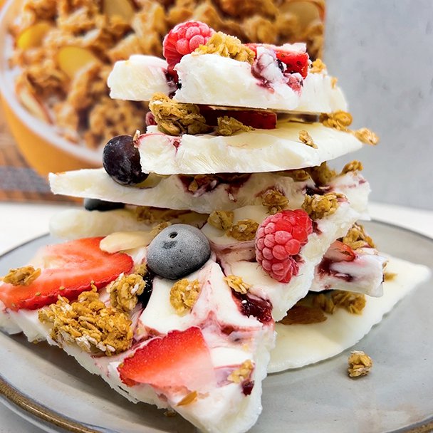 Recipe Honey Almond Granola Berry Yogurt Bark