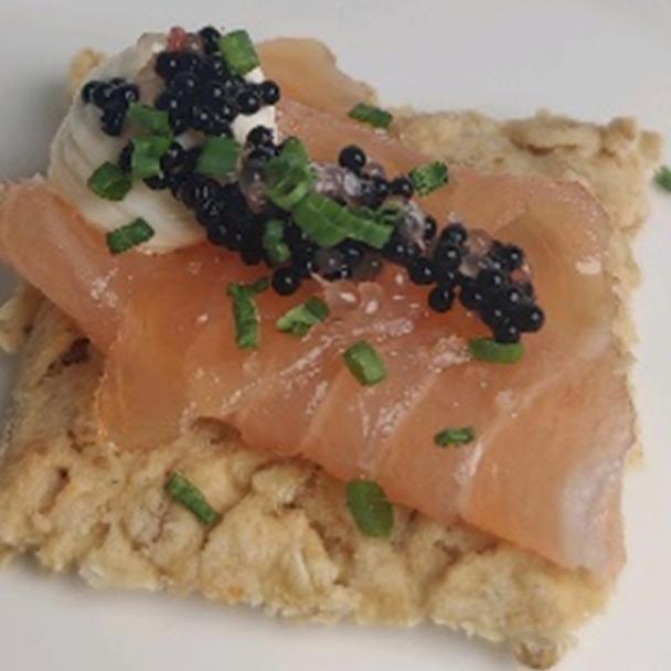 Recipe Smoked Salmon Oat Shortbread Build