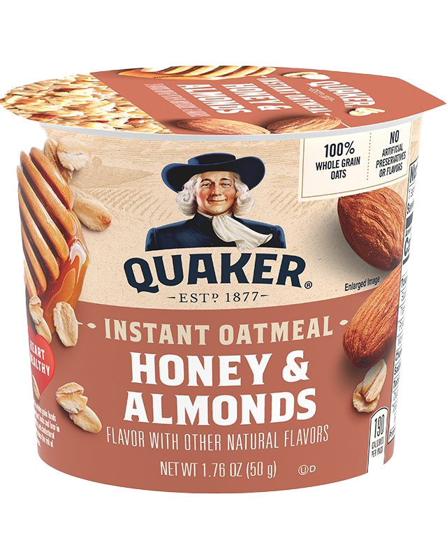 Quaker® Instant Oatmeal Cups - Honey & Almonds