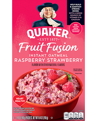 Quaker® Fruit Fusion Instant Oatmeal - Raspberry Strawberry