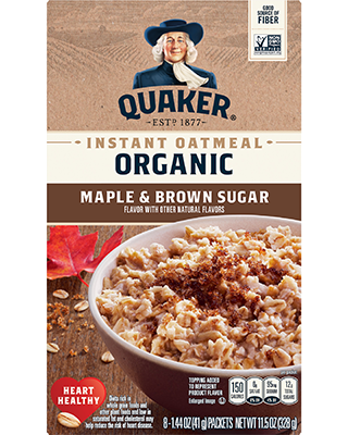 Quaker® Organic Instant Oatmeal - Maple and Brown Sugar package