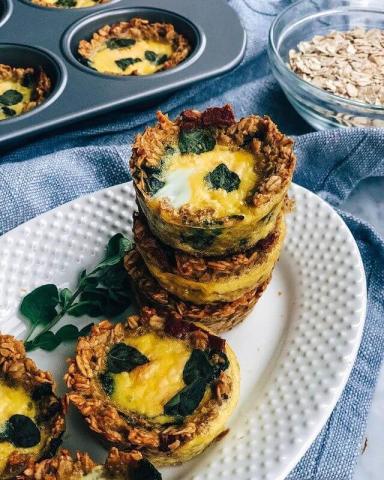 Savory Oatmeal Egg Muffins