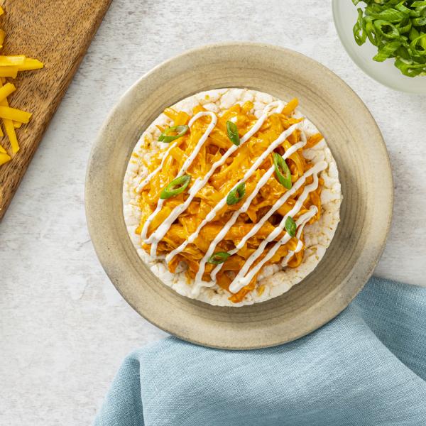 Buffalo Chicken Rice Cakes