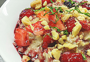 Basil, Berry and Walnut Oatmeal